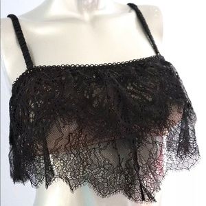 Victorias Secret Eyelash Lace Black Bralette